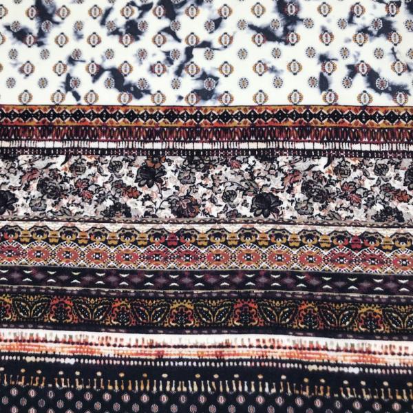 Hilco Viskose Lycie Border creme/Blau